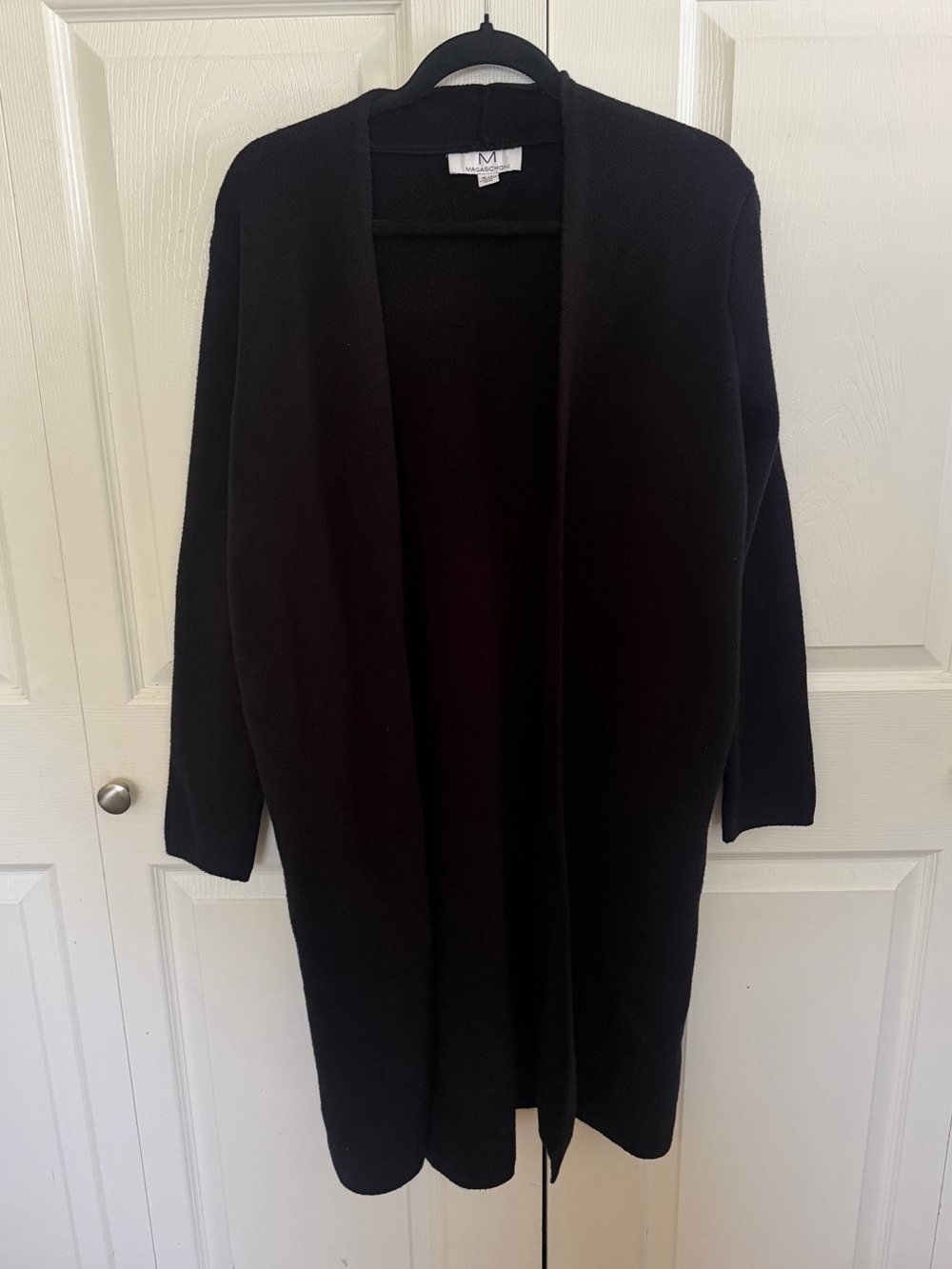 5 for $25! Magaschoni Black Open-Front Long Cardigan
